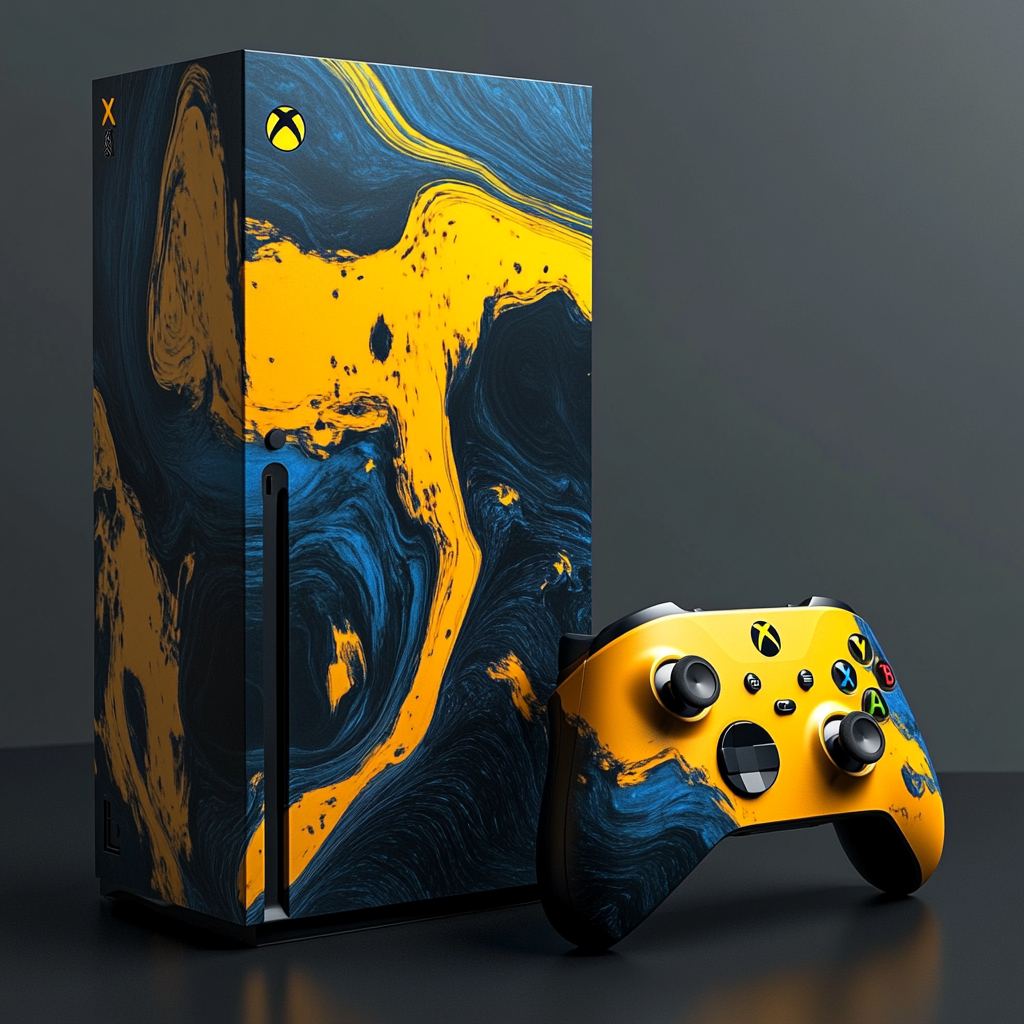 X-box in blauwe kleur