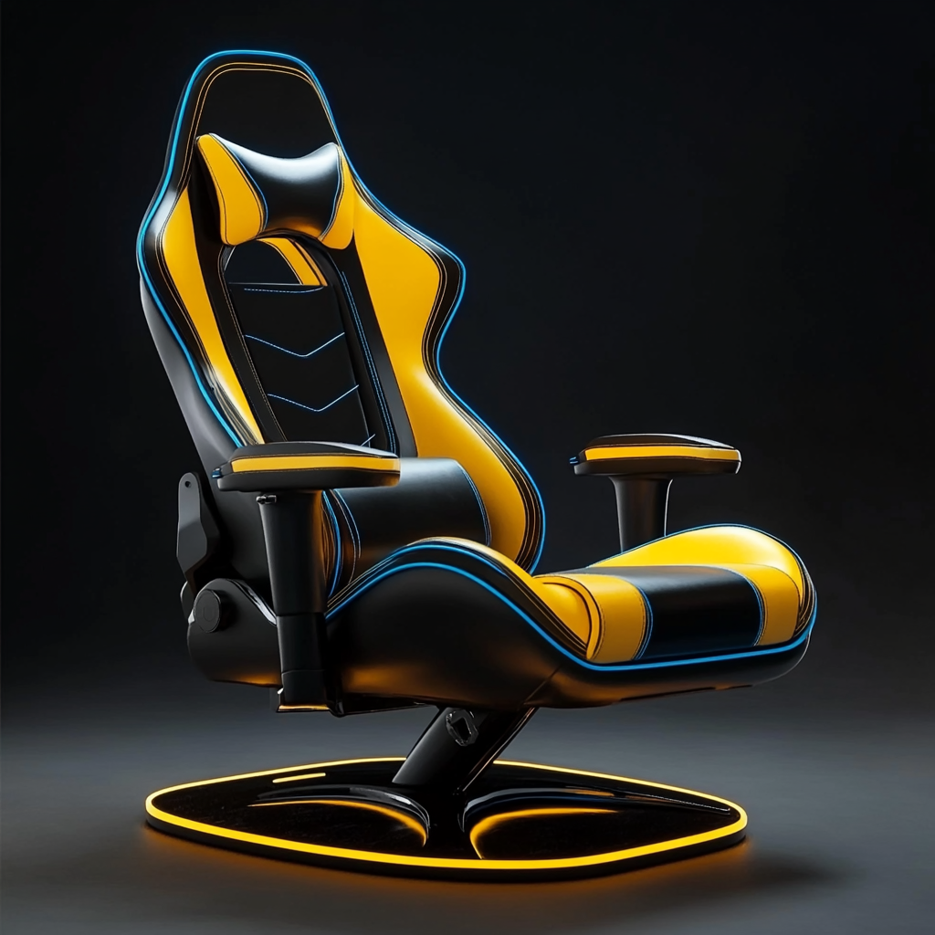 Stoel voor gamesr , blauwe kleur.